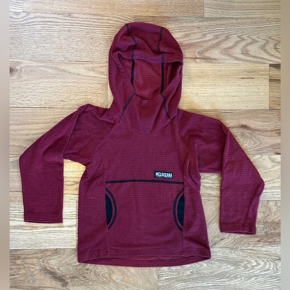 Kids Melanzana micro grid hoodie